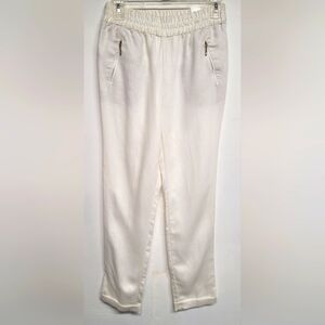 Zara Basic White Lyocell Linen Blend Pants XS